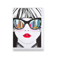 Title: NYC Girl With Glasses Greeting Card