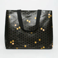 Title: Black Honeycomb Coated Canvas Tote