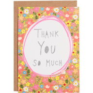 Title: Glitter Neon Floral Thank You Card