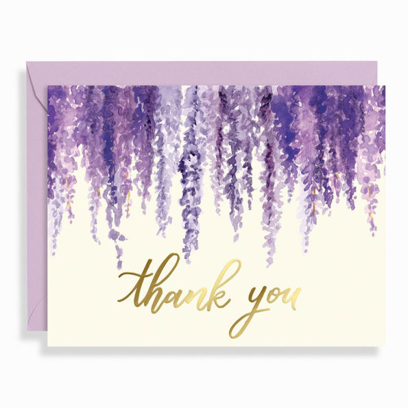 Hanging Wisteria Thank You Card