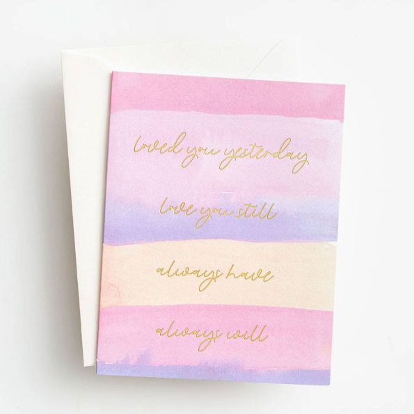 Watercolor Stripe Anniversary Card