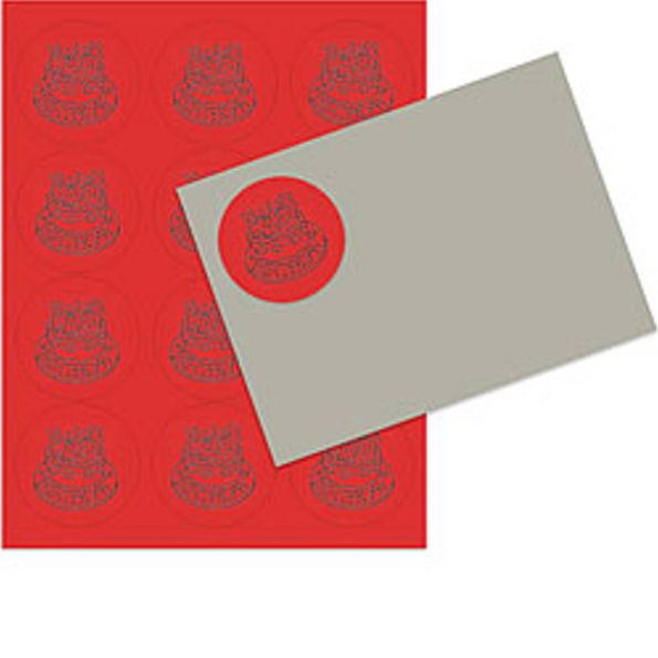 Red 2.5 inch Round Printable Labels