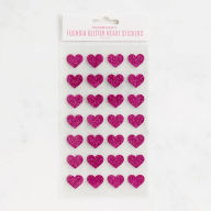 Title: Fuchsia Glitter Heart Stickers