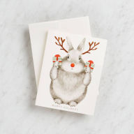 Title: Bunny with Antlers Holiday Card