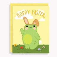 Easter Greeting Card Hoppy Easter Frog