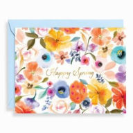 Title: Watercolor Floral Happy Spring Stationery Set