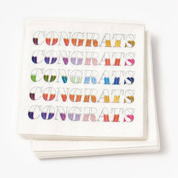 Colorful Congrats Party Cocktail Napkins