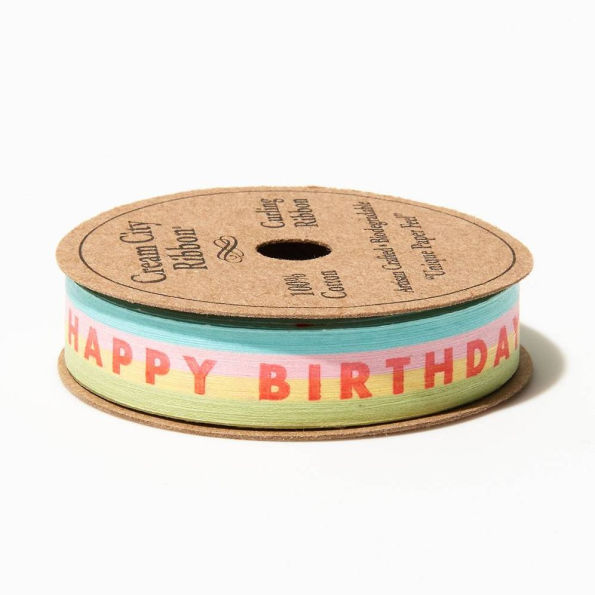 Happy Birthday Colorful Cotton Ribbon