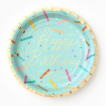 Birthday Sprinkles Large 9" Plate S/10
