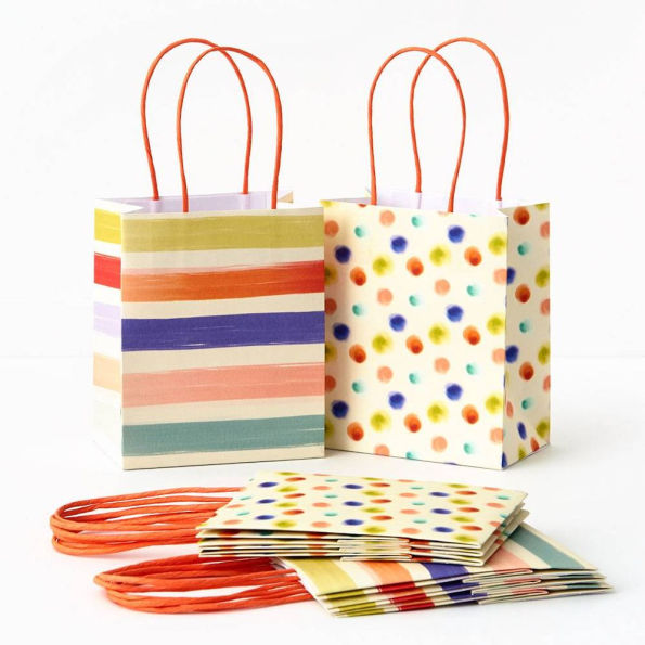 Watercolor Stripe & Dot Treat Bags