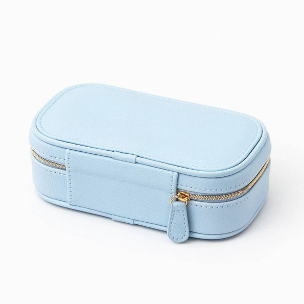 Light Blue Vegan Leather Jewelry Box