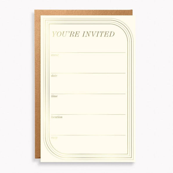 Modern Minimal Gold Fill-In Invitations