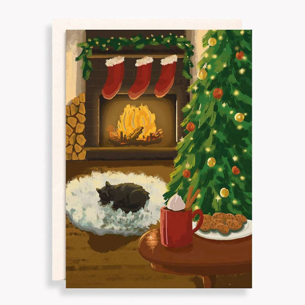 Cozy Christmas Cat Holiday Card Set