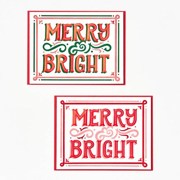 Merry & Bright Vintage Holiday Card Set