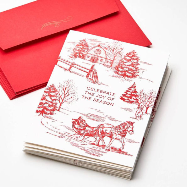 Winter Toile Holiday Card Set