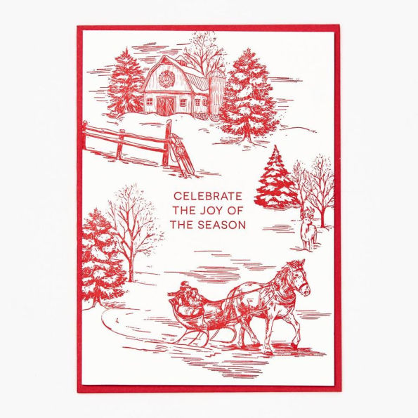 Winter Toile Holiday Card Set