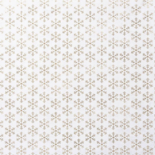 Gold Glitter Snowflakes Wrapping Paper