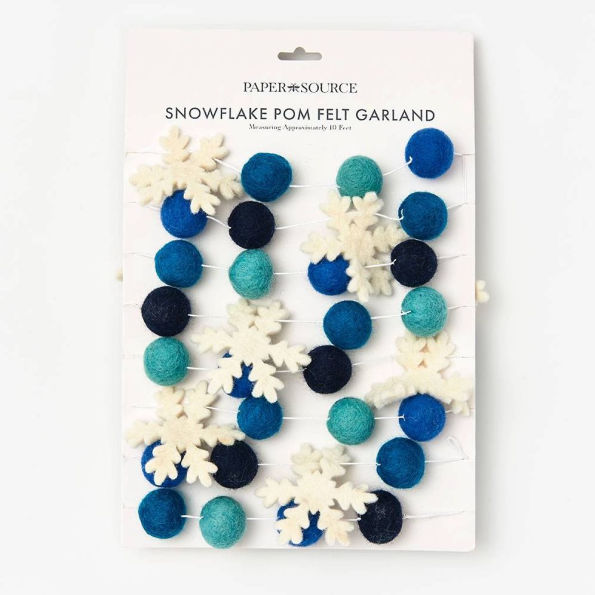 Snowflake Pom Felt Garland