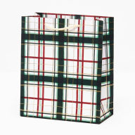 Title: Holiday Painted Plaid Medium Gift Bag