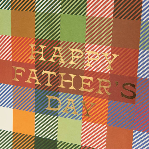 Happy Fathers Day Plaid Large Gift Bag