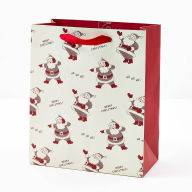 Title: Newsprint Santas Medium Gift Bag