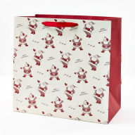 Title: Newsprint Santas Large Gift Bag
