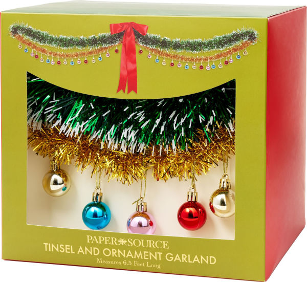 Tinsel and Ornament Garland