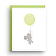 Title: BABY Green Elephant with Balloon