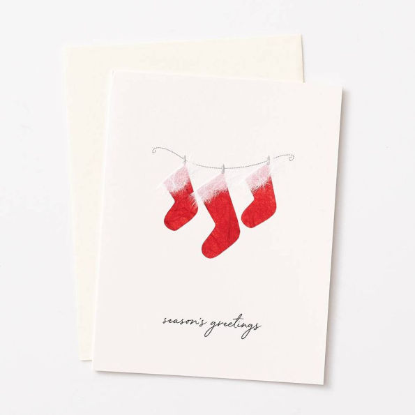 Handcrafted Stocking Season's Greetings Card