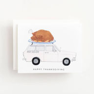 Title: Car with Turkey Thanksgiving Card