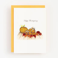 Title: Pumpkin and Turkey Quilling Thanksgiving Card