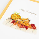 Alternative view 2 of Pumpkin and Turkey Quilling Thanksgiving Card