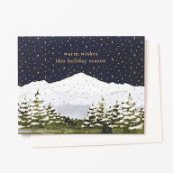 Title: Warm Wishes Mountain Holiday Card