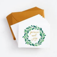 Title: Holiday Boxed Cards Peace and Joy Wreath Set of 10