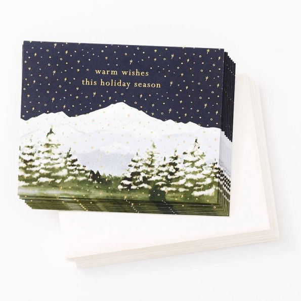 XMAS A2 Warm Wishes Mountain Holiday Card Set
