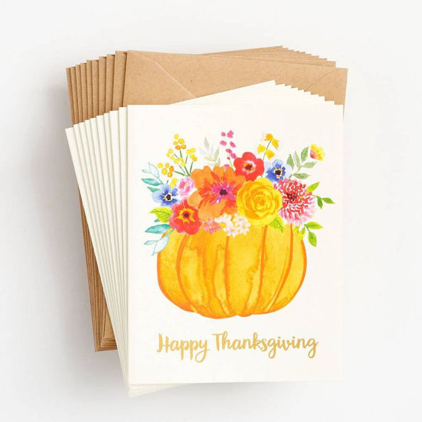 Floral Pumpkin Thanksgiving Stationery Set