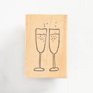 Title: 2 Champagne Flutes Small Rubber Stamp