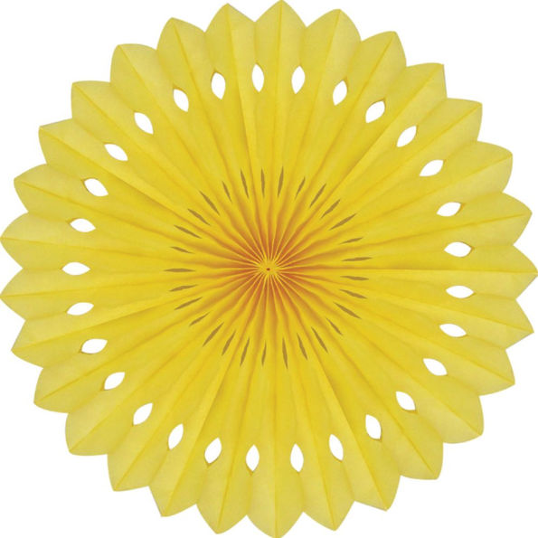 Detailed fan, 30cm, Yellow