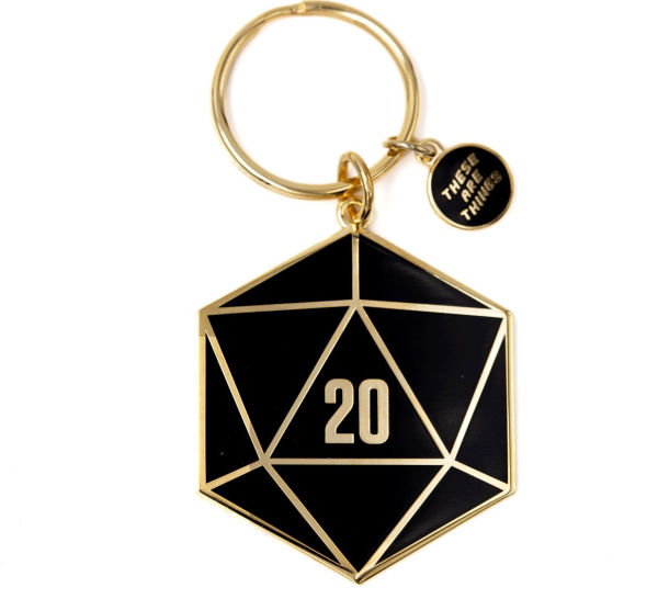 D20 Enamel Keychain
