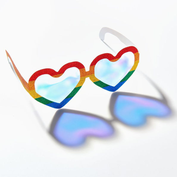 Rainbow Glitter Glasses S/6