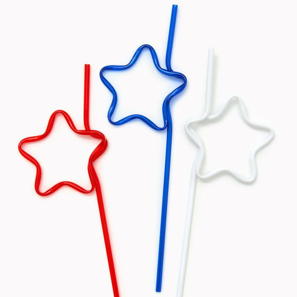 4th of July Star Straws S/12