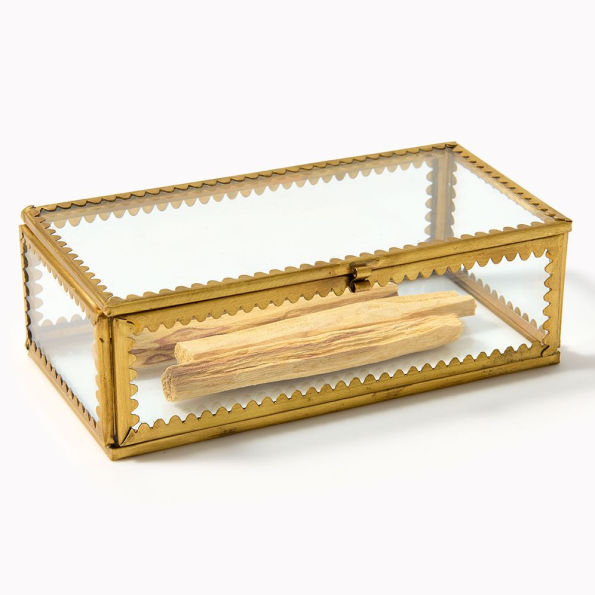 Jeremiah Brent Scalloped Brass Glass Box