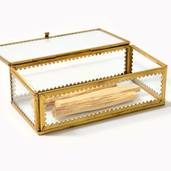 Jeremiah Brent Scalloped Brass Glass Box
