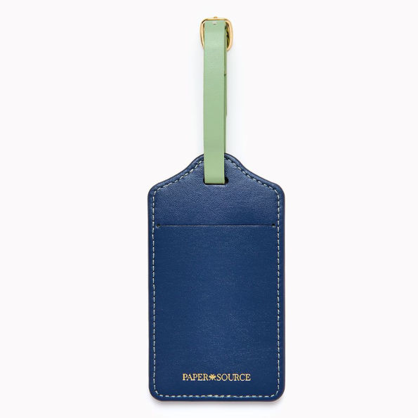 Blue Scalloped Luggage Tag