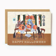 Title: Carving Critters Halloween Card