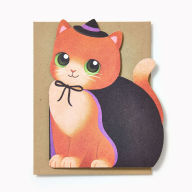 Title: Kitten in Costume Die Cut Halloween Card