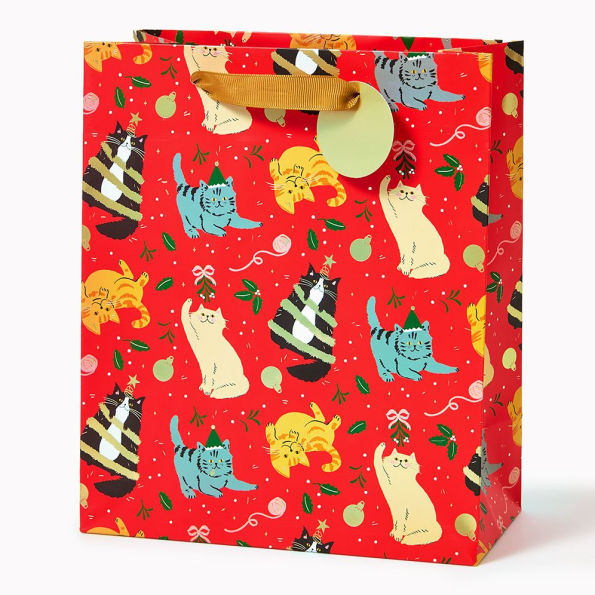 Christmas Cats Medium Gift Bag