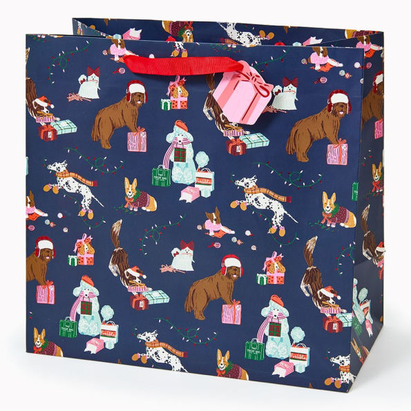 Festive Dogs Large Gift Bag