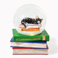 Title: Sleepy Cat & Books Snow Globe