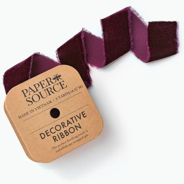 Burgandy Frayed Velvet 1.5" 5 YD